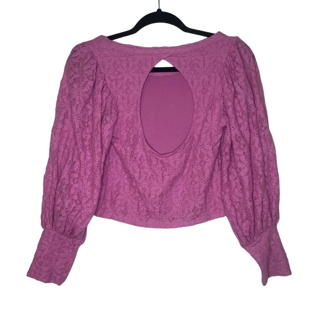 NWT Free People Plumeria Tea Time Cropped Lace Blouse Size Small